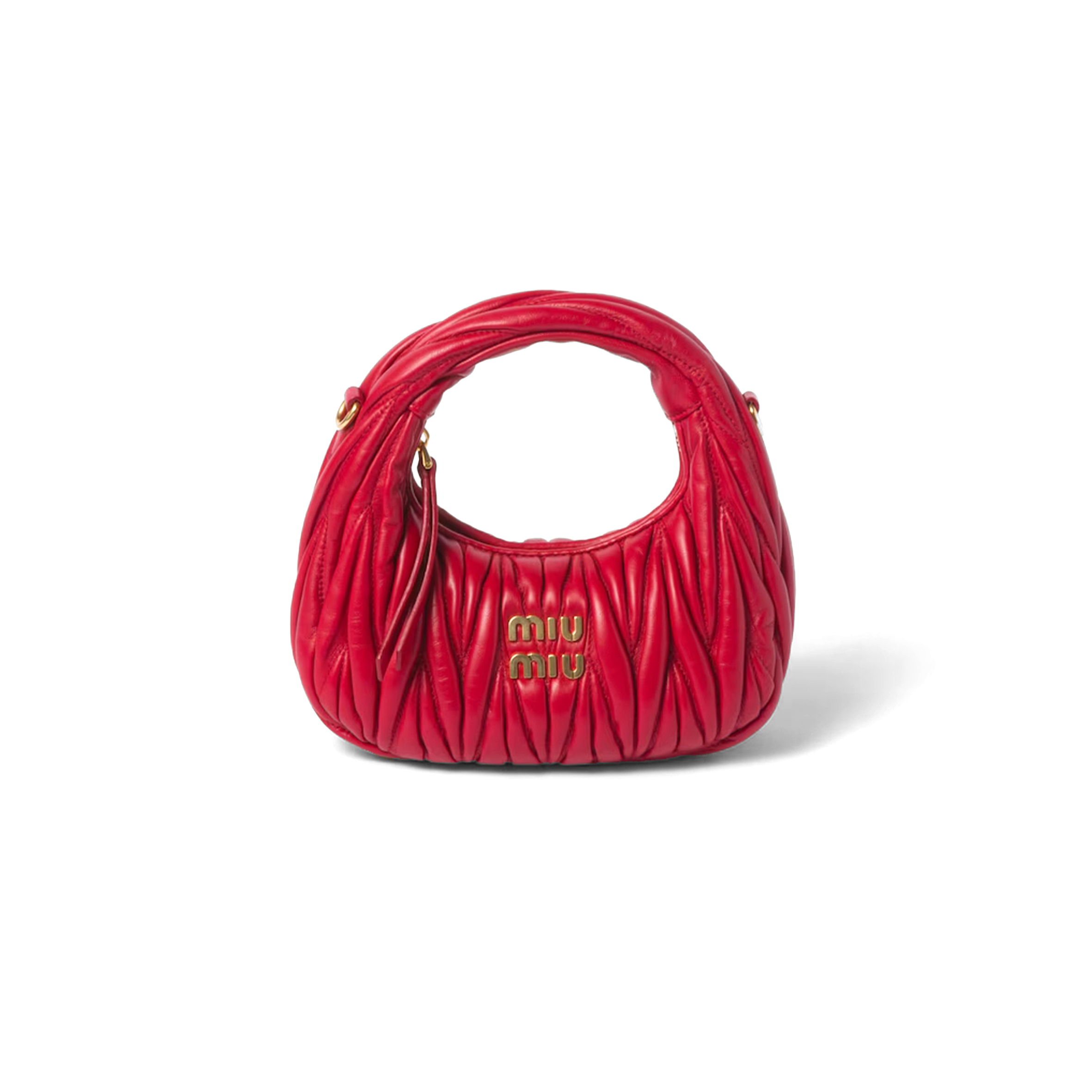 MIU MIU WANDER MATELASSÉ NAPPA LEATHER HOBO MINI BAG 5BP078 (17.5*14*5.5cm)